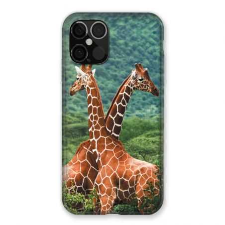 Coque Pour Iphone 12 / 12 Pro Savane Girafe Duo