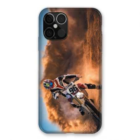 Coque Pour Iphone 12 / 12 Pro Moto Cross Blanc