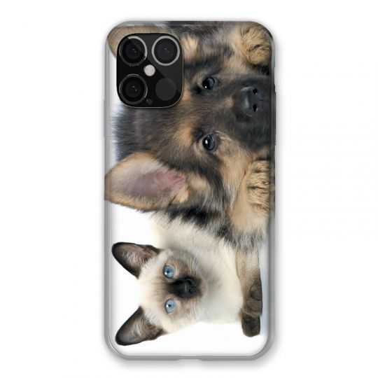 Coque Pour Iphone 12 / 12 Pro Chien vs Chat