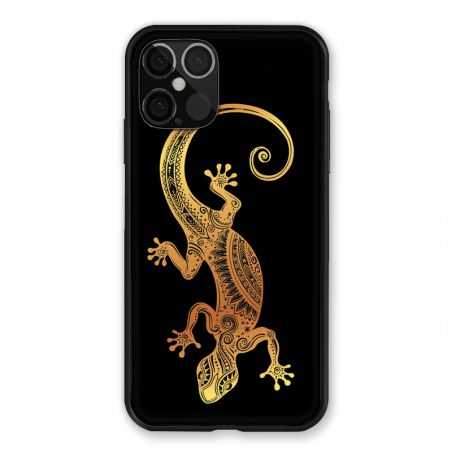 Coque Pour Iphone 12 / 12 Pro Animaux Maori Lezard Noir