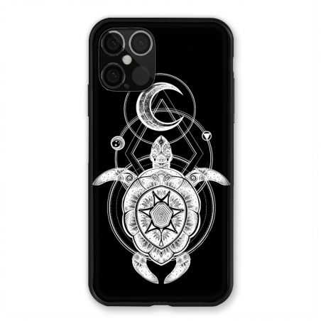 Coque Pour Iphone 12 / 12 Pro Animaux Maori Tortue Noir