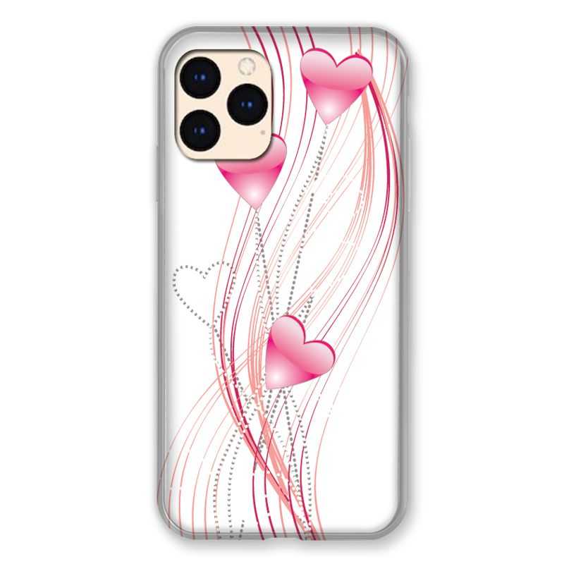 Coque Pour Iphone Iphone 12 Mini Coeur Rose Montant sur Blanc