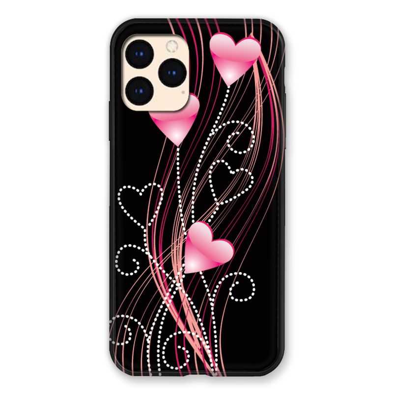 Coque Pour Iphone Iphone 12 Mini Coeur Rose Montant sur Noir