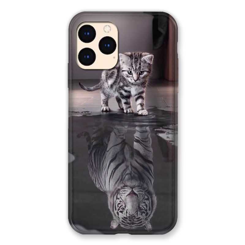 Coque Pour Iphone Iphone 12 Mini Chat Reflet