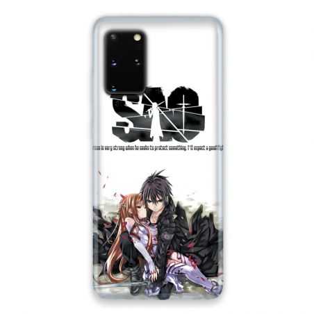 Coque pour Samsung Galaxy S20 Manga SAO sword Art Online blanc