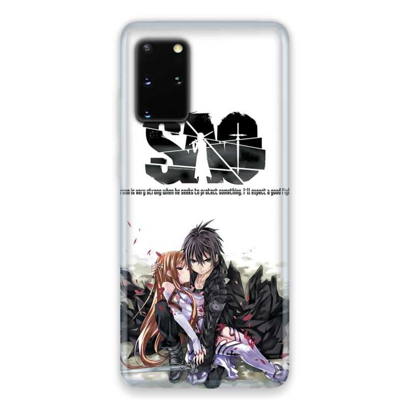 Coque pour Samsung Galaxy S20 Manga SAO sword Art Online blanc