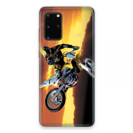 Coque pour Samsung Galaxy S20 Moto Cross Noir