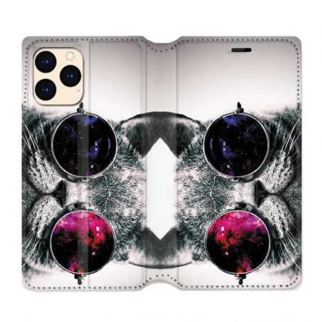 housse Cuir Portefeuille Pour Iphone 12 Mini Chat Fashion