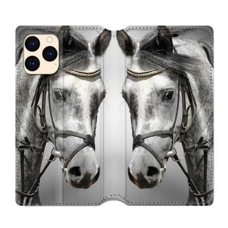 housse Cuir Portefeuille Pour Iphone 12 Mini Cheval Blanc