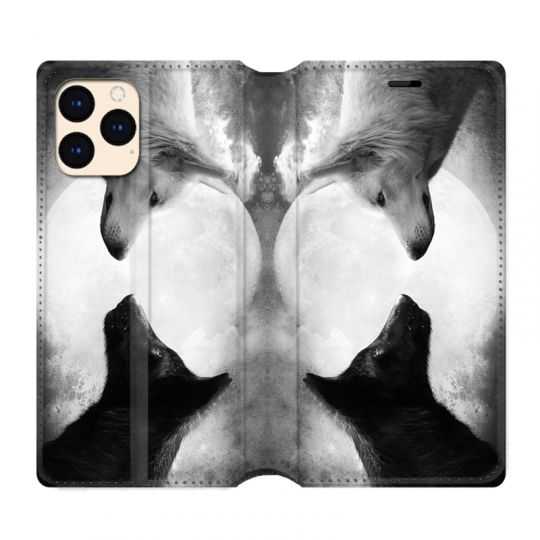 housse Cuir Portefeuille Pour Iphone 12 Mini Loup Duo