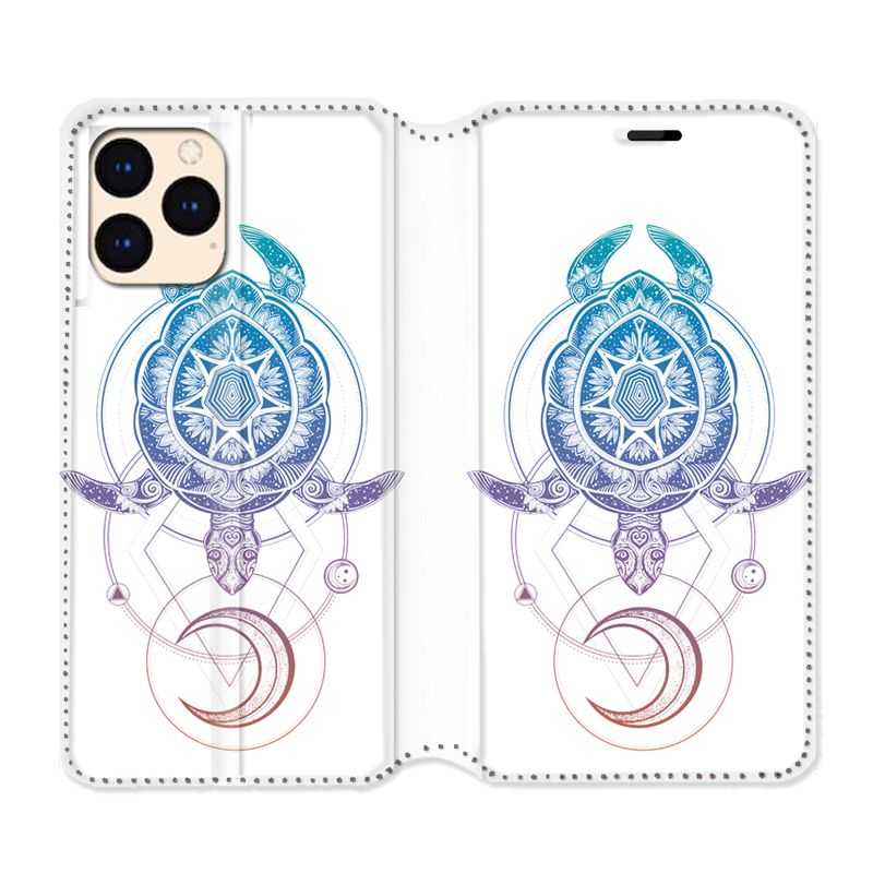 housse Cuir Portefeuille Pour Iphone 12 Mini Animaux Maori Tortue Color