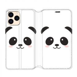housse Cuir Portefeuille Pour Iphone 12 Mini Panda Blanc