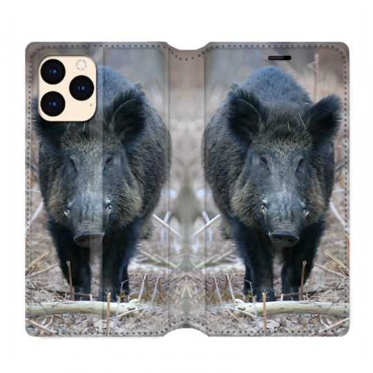 housse Cuir Portefeuille Pour Iphone 12 Mini Sanglier Pin