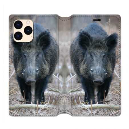 housse Cuir Portefeuille Pour Iphone 12 Mini Sanglier Pin