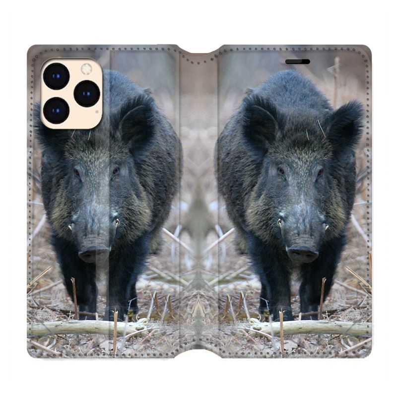housse Cuir Portefeuille Pour Iphone 12 Mini Sanglier Pin