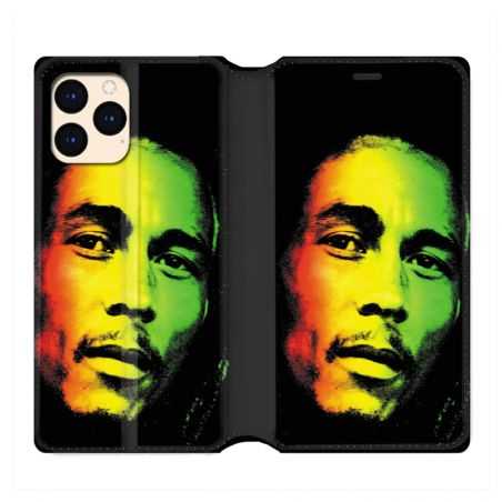 housse Cuir Portefeuille Pour Iphone 12 Mini Bob Marley 2