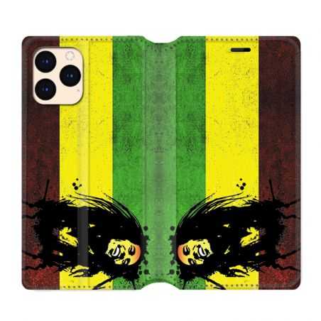 housse Cuir Portefeuille Pour Iphone 12 Mini Bob Marley Drapeau