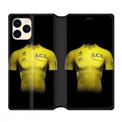 housse Cuir Portefeuille Pour Iphone 12 Mini Cyclisme Maillot Jaune