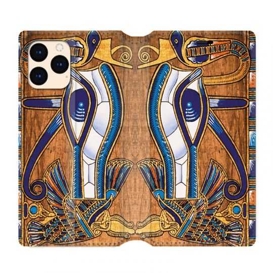 housse Cuir Portefeuille Pour Iphone 12 Mini Egypte Papyrus