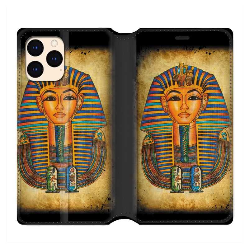 housse Cuir Portefeuille Pour Iphone 12 Mini Egypte Pharaon