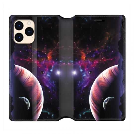 housse Cuir Portefeuille Pour Iphone 12 Mini Planete Rouge