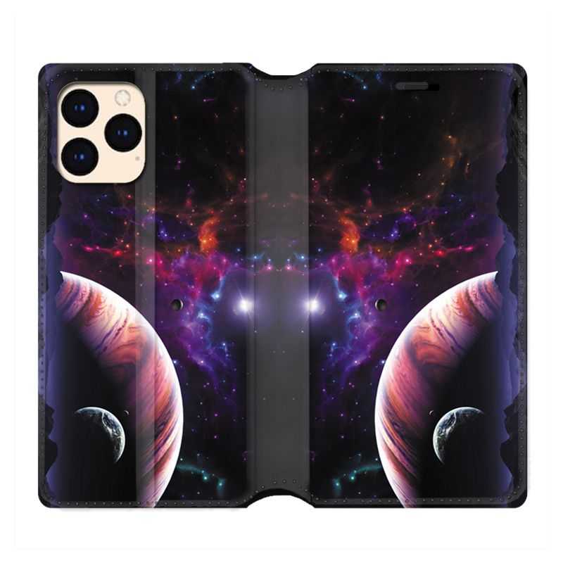 housse Cuir Portefeuille Pour Iphone 12 Mini Planete Rouge