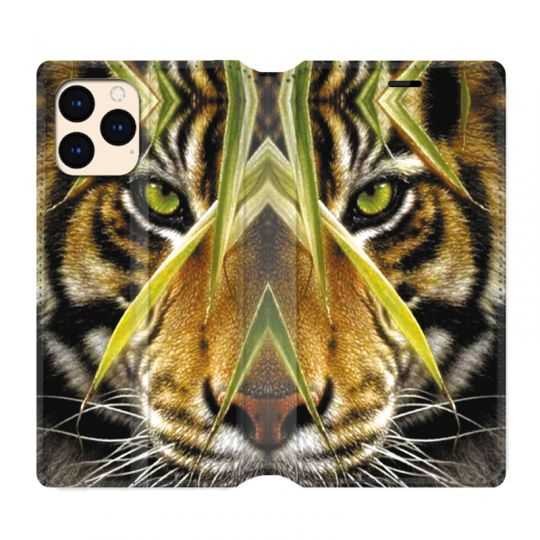 housse Cuir Portefeuille Pour Iphone 12 Mini Oeil Tigre
