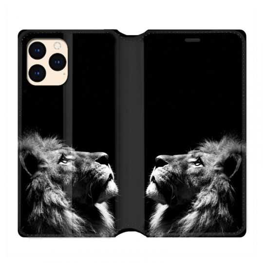 housse Cuir Portefeuille Pour Iphone 12 Mini Roi Lion