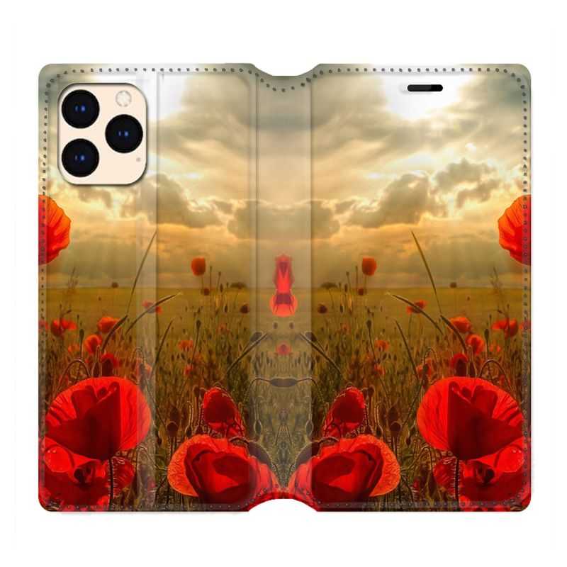 housse Cuir Portefeuille Pour Iphone 12 Mini Fleur Coquelicot