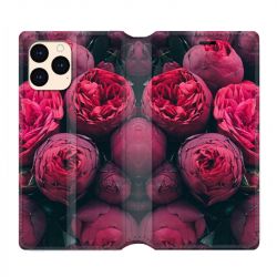 housse Cuir Portefeuille Pour Iphone 12 Mini Fleur Pivoine
