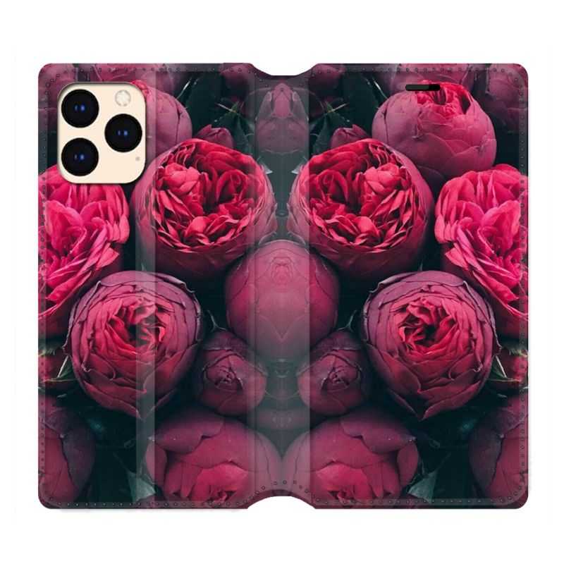 housse Cuir Portefeuille Pour Iphone 12 Mini Fleur Pivoine