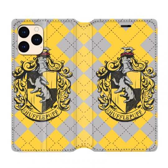 housse Cuir Portefeuille Pour Iphone 12 Mini WB License Harry Potter Hufflepuff