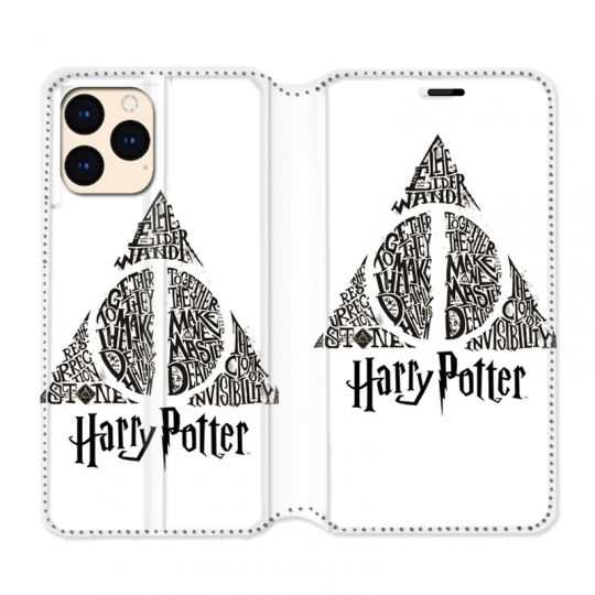 housse Cuir Portefeuille Pour Iphone 12 Mini WB License Harry Potter Triangle Blanc