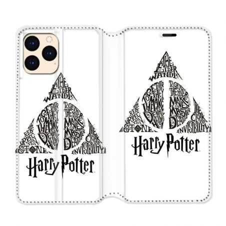 housse Cuir Portefeuille Pour Iphone 12 Mini WB License Harry Potter Triangle Blanc