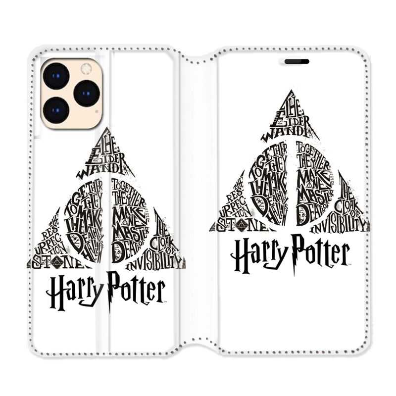 housse Cuir Portefeuille Pour Iphone 12 Mini WB License Harry Potter Triangle Blanc