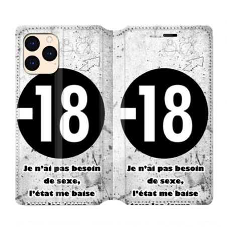 housse Cuir Portefeuille Pour Iphone 12 Mini Humour 18 Ans