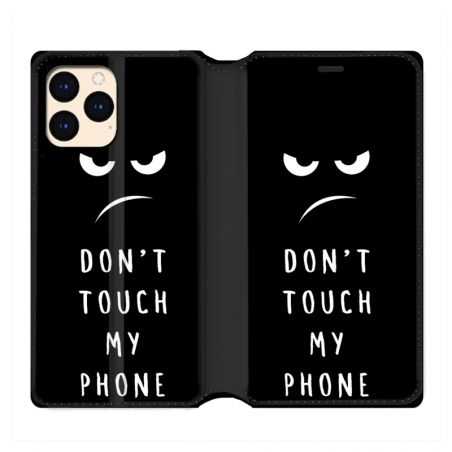 housse Cuir Portefeuille Pour Iphone 12 Mini Humour Don't Touch