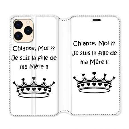 housse Cuir Portefeuille Pour Iphone 12 Mini Humour Moi Chiante