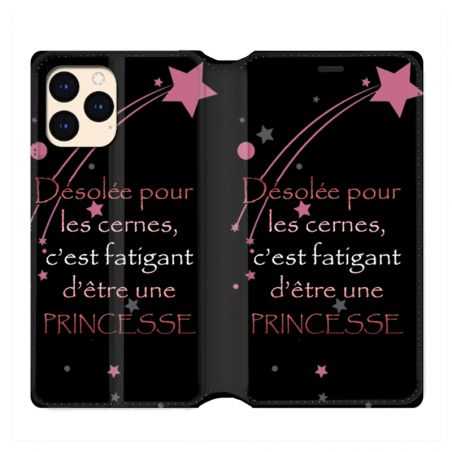 housse Cuir Portefeuille Pour Iphone 12 Mini Humour Princesse