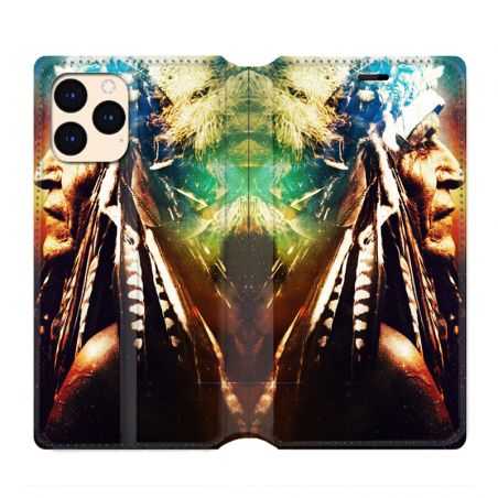 housse Cuir Portefeuille Pour Iphone 12 Mini Indien