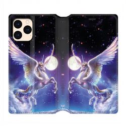housse Cuir Portefeuille Pour Iphone 12 Mini Licorne Céleste
