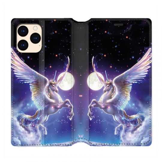 housse Cuir Portefeuille Pour Iphone 12 Mini Licorne Céleste