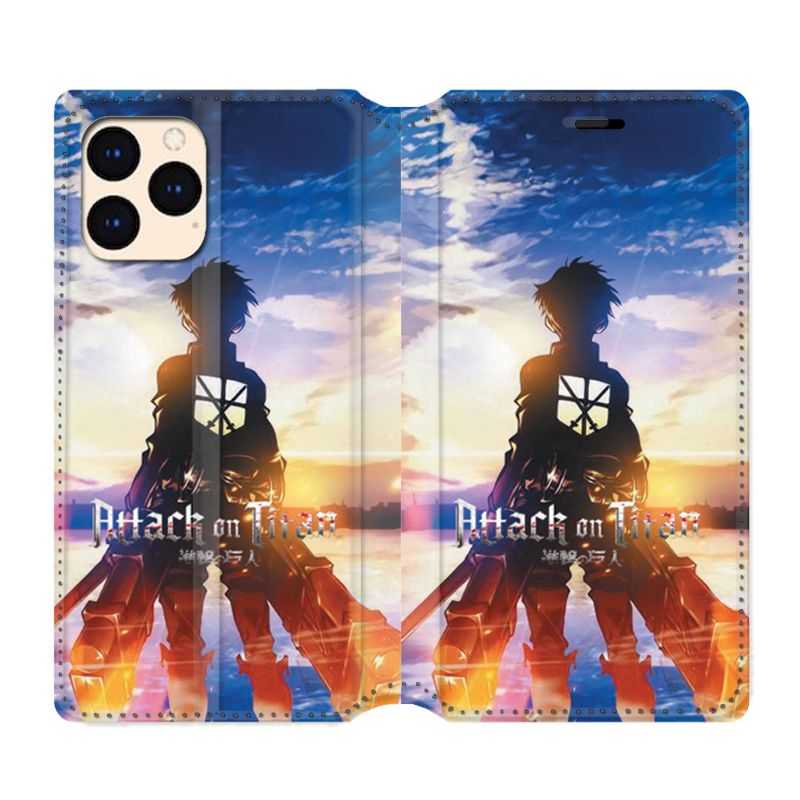housse Cuir Portefeuille Pour Iphone 12 Mini Manga Attaque Titans Soleil