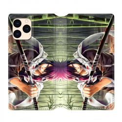 housse Cuir Portefeuille Pour Iphone 12 Mini Manga Bambou