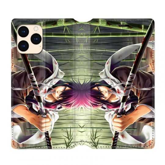 housse Cuir Portefeuille Pour Iphone 12 Mini Manga Bambou