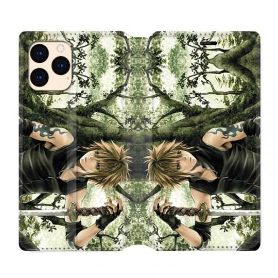 housse Cuir Portefeuille Pour Iphone 12 Mini Manga Bois