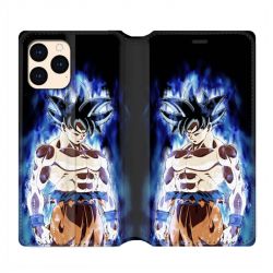 housse Cuir Portefeuille Pour Iphone 12 Mini Manga Dragon Ball Sangoku Noir
