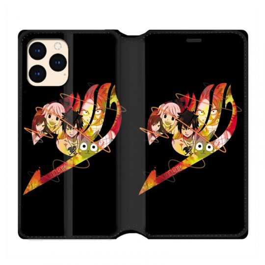 housse Cuir Portefeuille Pour Iphone 12 Mini Manga FAiry Tail Logo Noir
