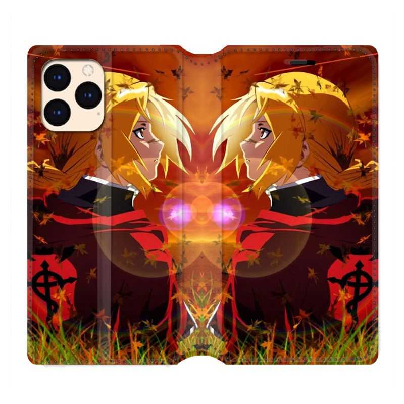 housse Cuir Portefeuille Pour Iphone 12 Mini Manga Full Alchemist Rouge