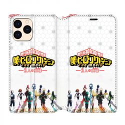 housse Cuir Portefeuille Pour Iphone 12 Mini Manga My Hero Academia Blanc